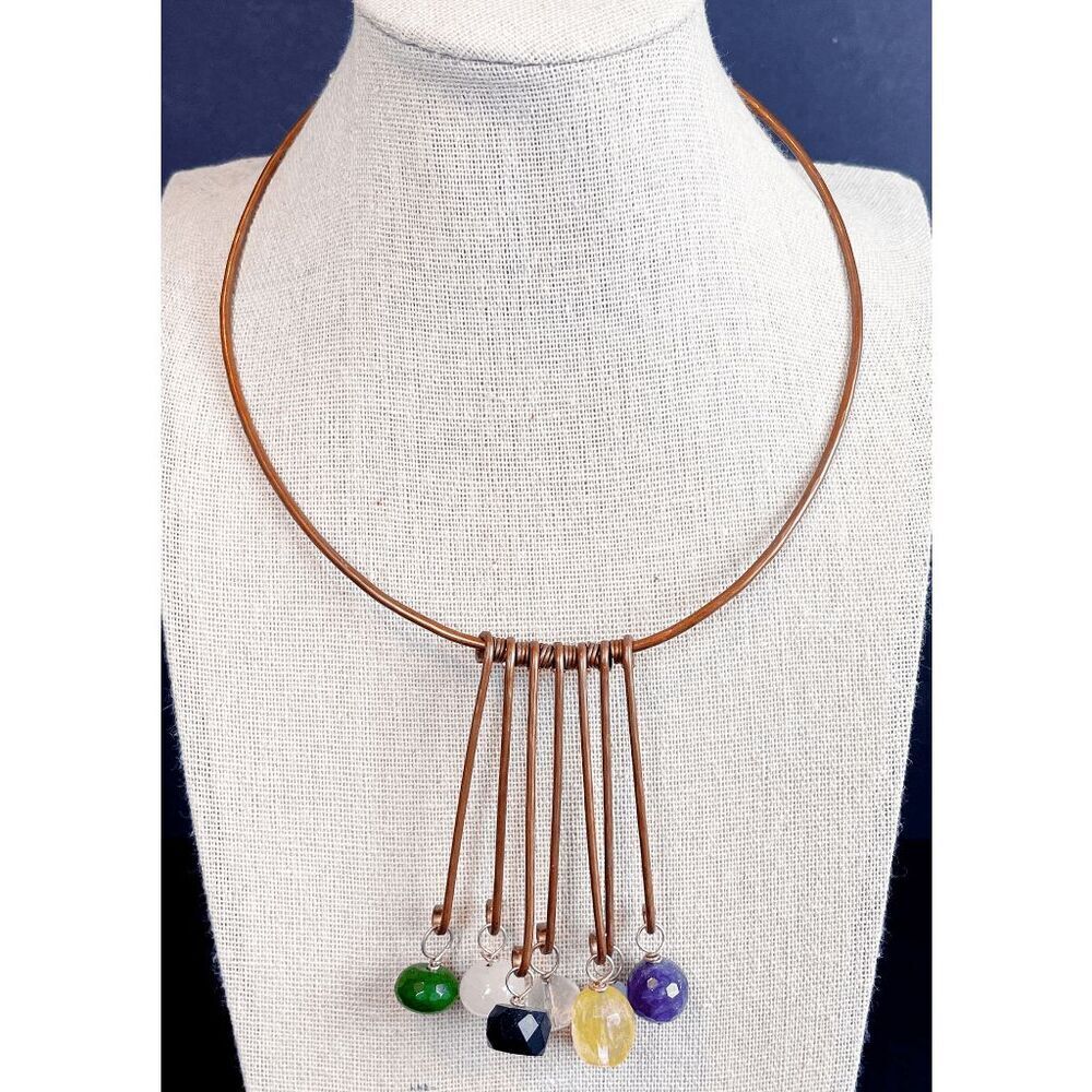 Artisan Copper and Gemstone Necklace